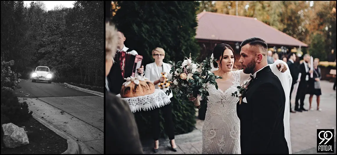 Zielone Wzgórze Koniusza, fotograf ślubny Proszowice, garbus do ślubu