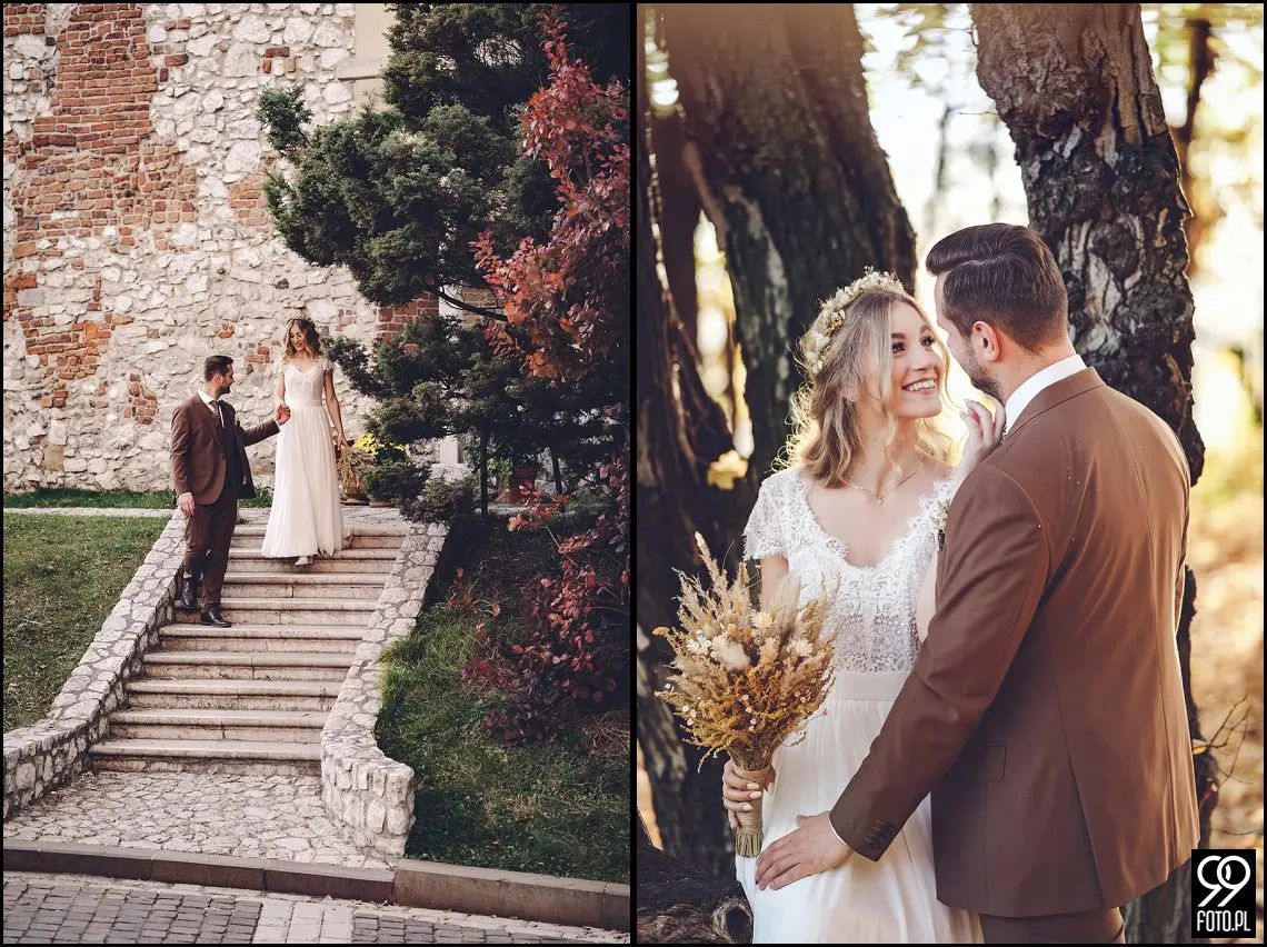 plener ślubny w Krakowie, Park Mogilany, Opactwo Benedyktynów Tyniec, sprawdzone miejsce plenerowe