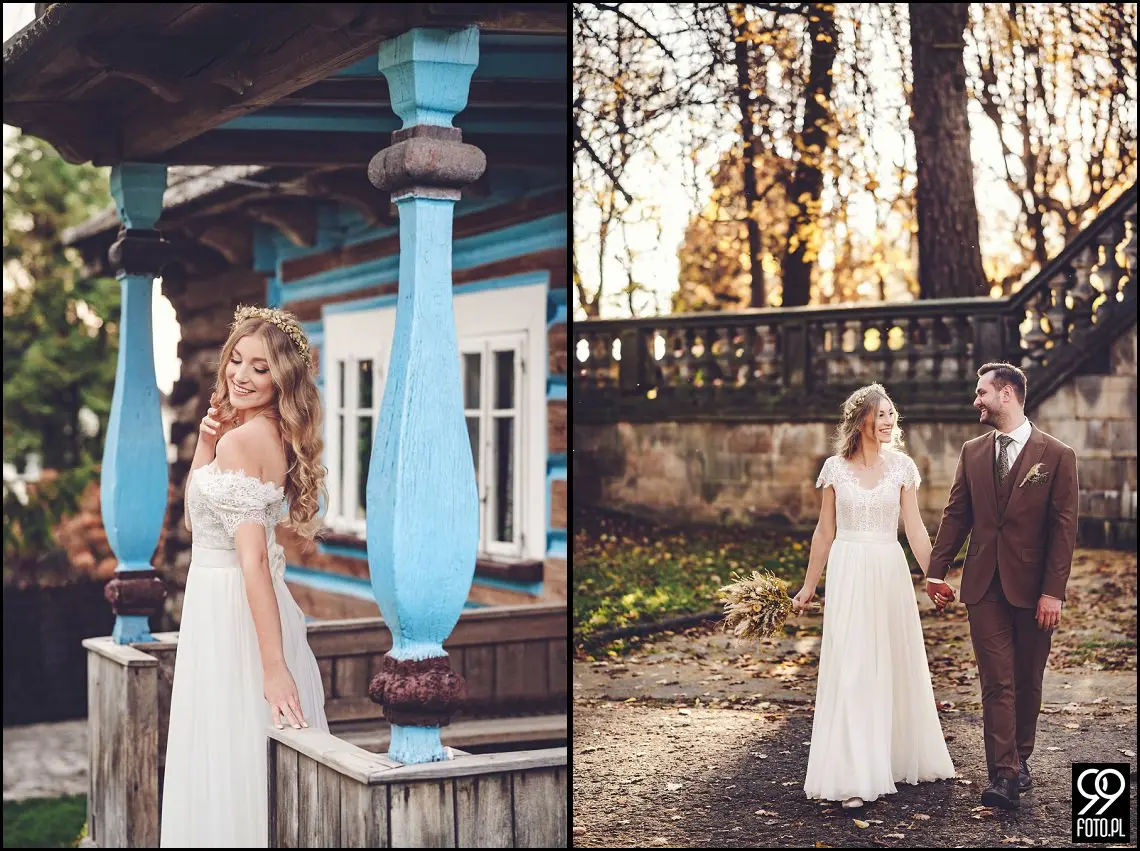 plener ślubny w Krakowie, Park Mogilany, Opactwo Benedyktynów Tyniec, sprawdzone miejsce plenerowe