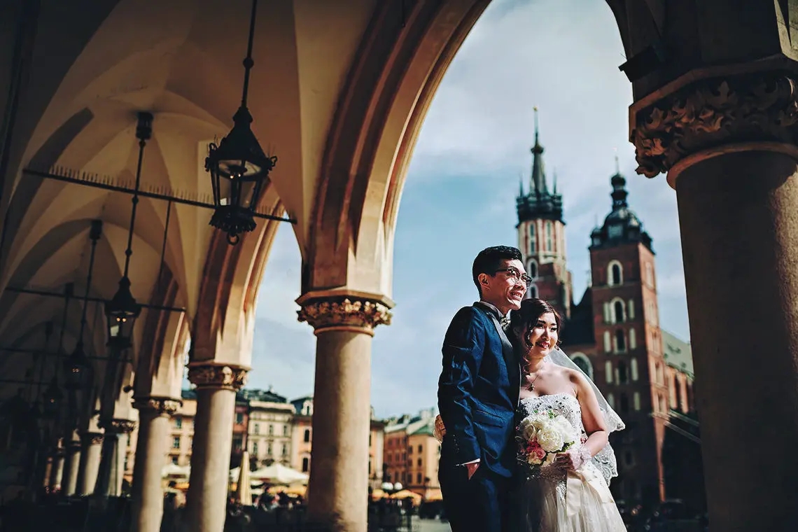 sesja ślubna na Rynku Głównym w Krakowie