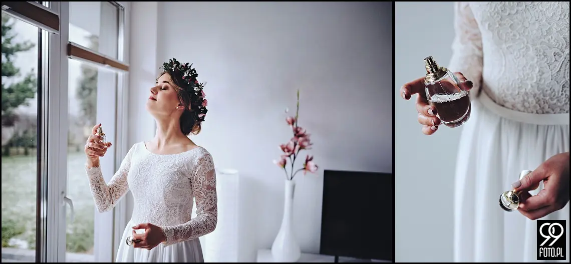 zdjecia slubne zima, zimowa suknia ślubna, zimowe dekoracje weselne, ślub w lutym