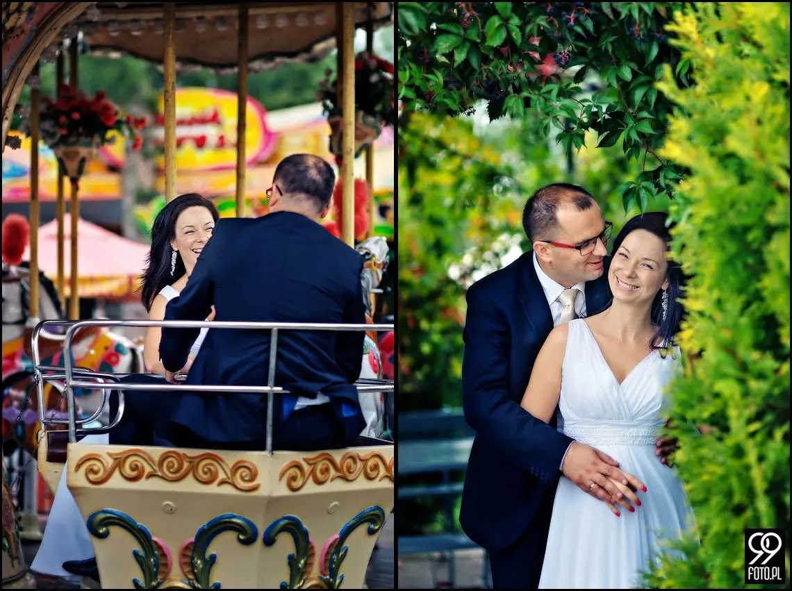 plener poślubny rabkoland,zdjęcia ślubne wesołe miasteczko,fotograf na wesele rabka zdrój