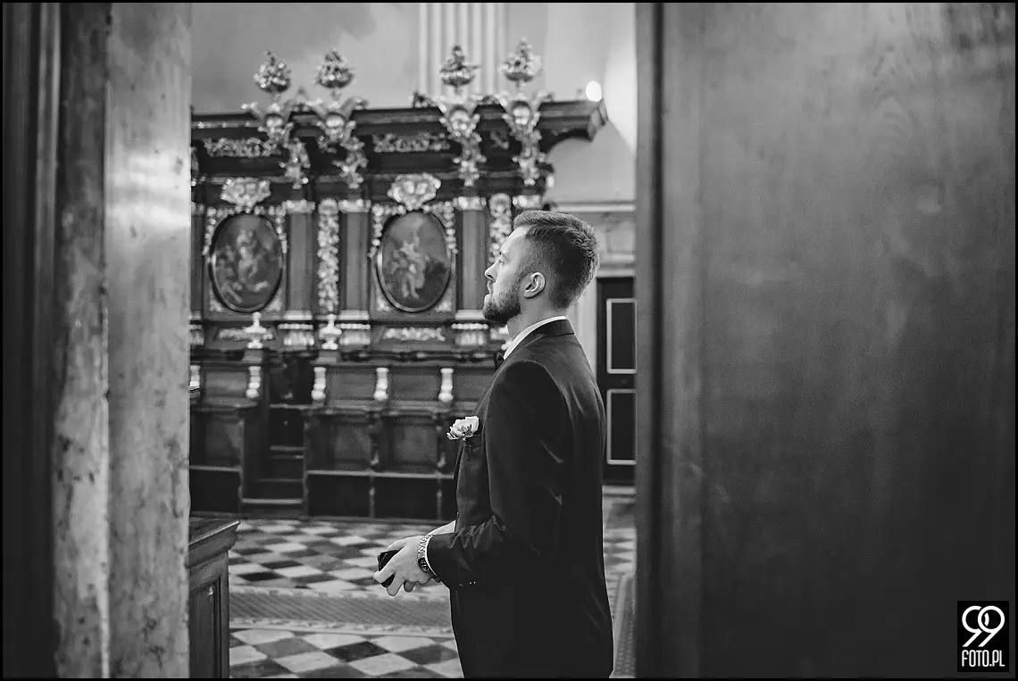 reportaż ślubny kościół Świętej anny kraków,zdjęcia ślubne hotel europejski