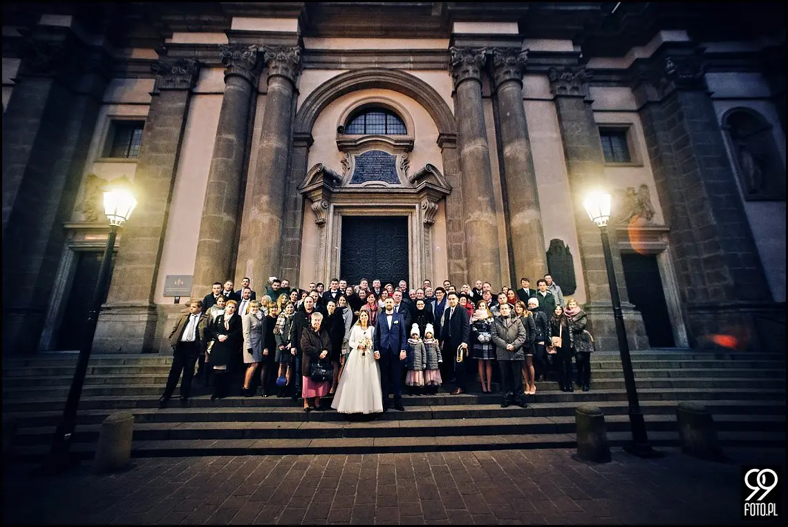 reportaż ślubny kościół Świętej anny kraków,zdjęcia ślubne hotel europejski