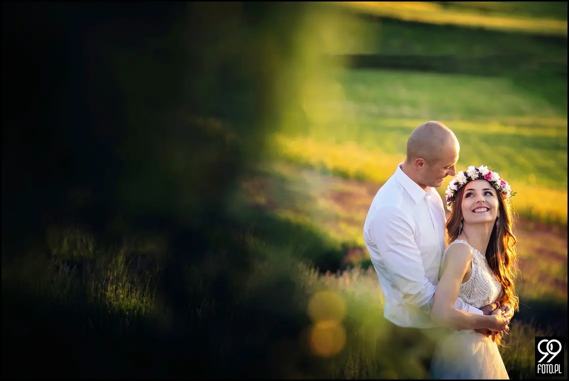 lawendowe pole pod krakowem,sesja ślubna kraków