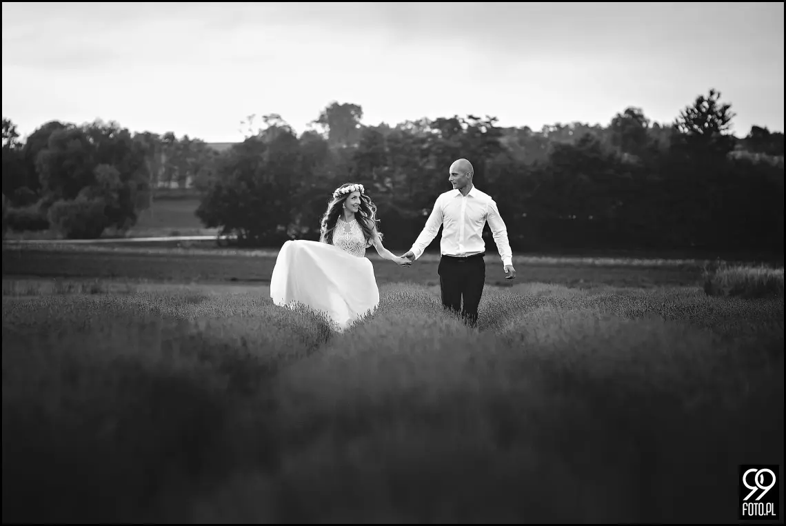 lawendowe pole pod krakowem,sesja ślubna kraków