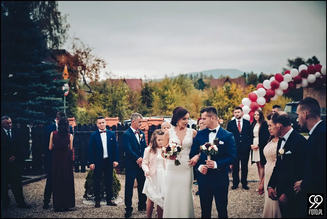 fotograf ślubny Rabka Zdrój, góralski klimat ślubny, wesele kabanos spytkowice
