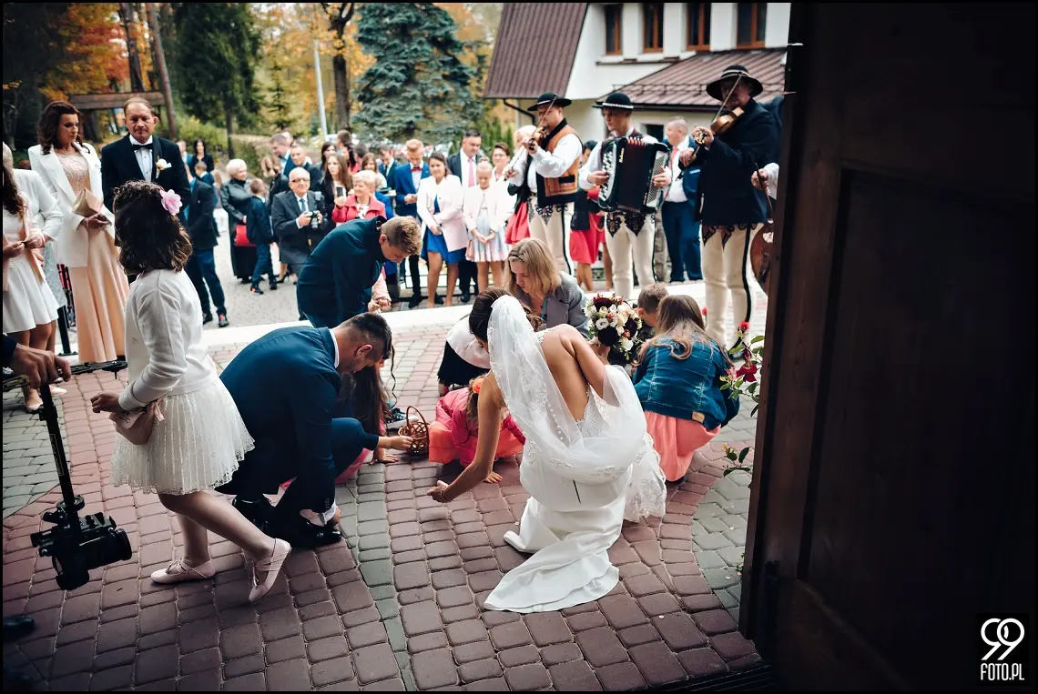 fotograf ślubny Rabka Zdrój, góralski klimat ślubny, wesele kabanos spytkowice