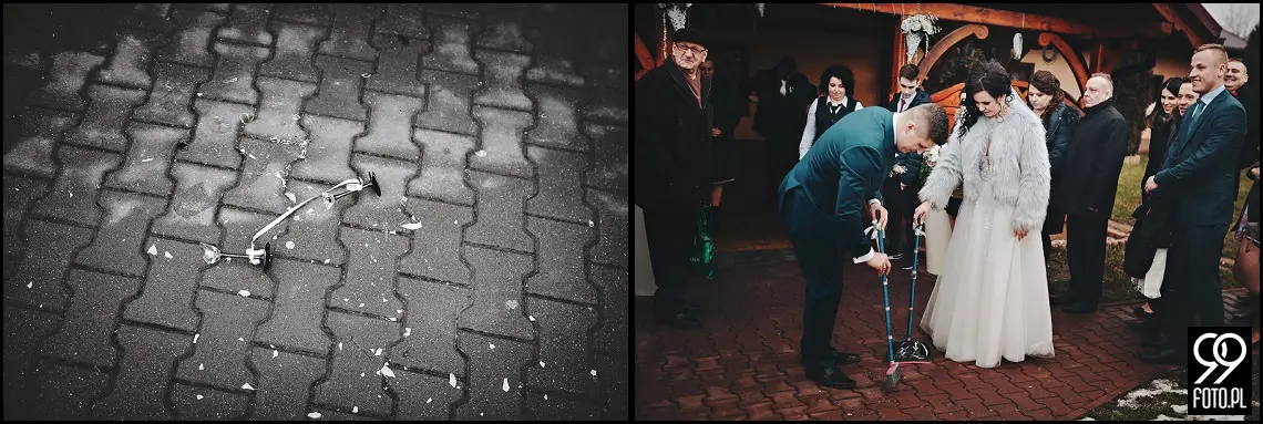 Zimowy ślub Kraków, Kościół na Szkanych Domach, reportaż ślubny Nowa Huta