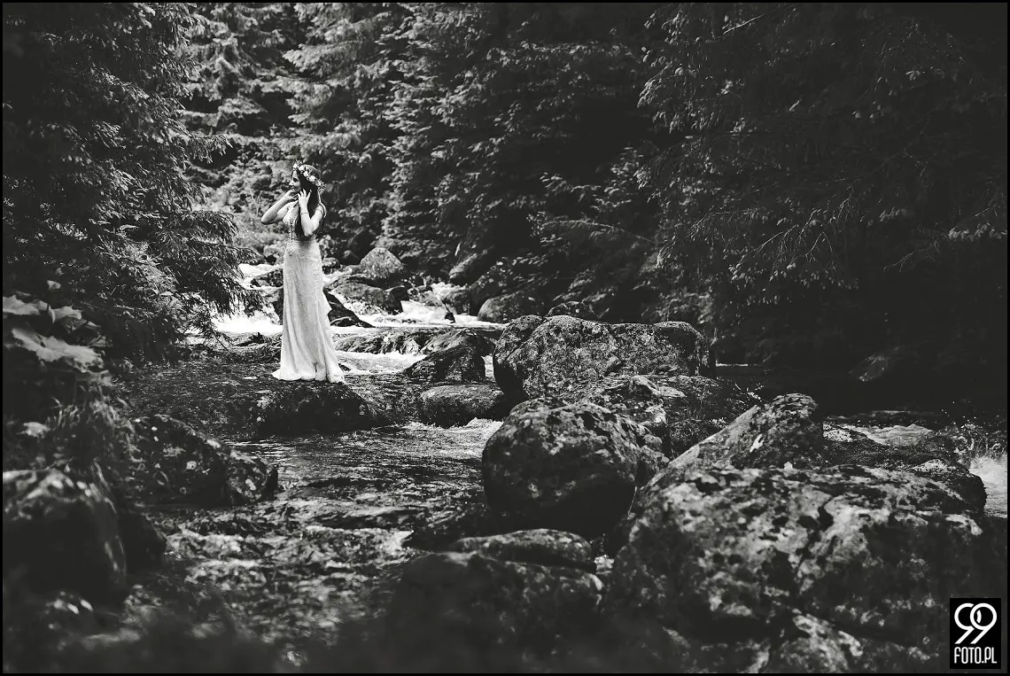 sesja ślubna Popradzki Staw, plener na Słowacji, zdjęcia nad Szczyrbskim Jeziorem