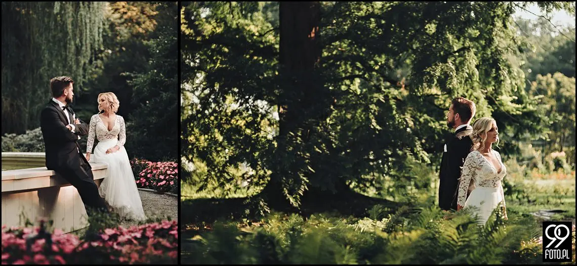 Ogród Botaniczny w Krakowie, ślubna sesja zdjęciowa Kraków, plener ślubny w dzień po ślubie
