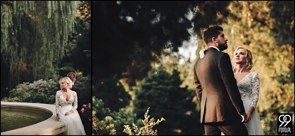 Ogród Botaniczny w Krakowie, ślubna sesja zdjęciowa Kraków, plener ślubny w dzień po ślubie