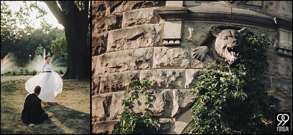 zamek moszna, plenerowa sesja fotograficzna, zdjęcia ślubne w pałacu