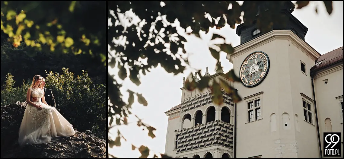 Sesja ślubna Zamek Pieskowa Skała, Zamek Korzkiew, miejsce na sesję plenerową w Krakowie