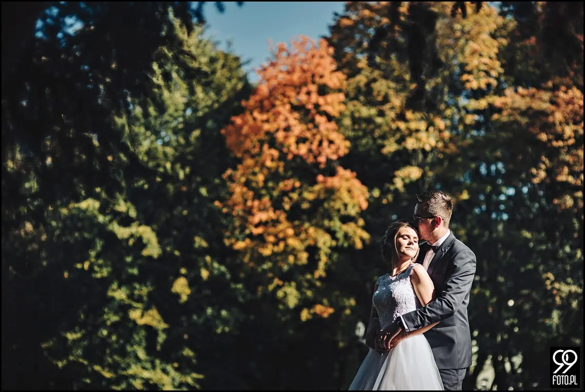 pałac goetzów okocimskich, plener ślubny pomysły, sesja ślubna kraków gdzie, sesja ślubna jesienią