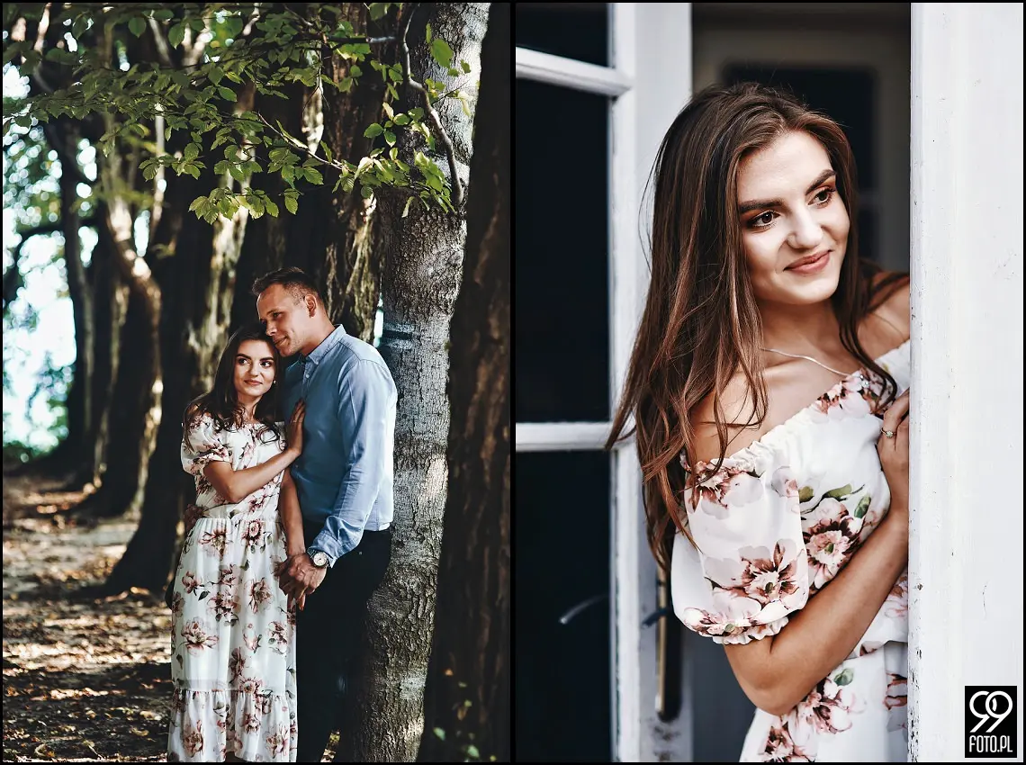 sesja narzeczeńska Kraków, Park Mogilany, Opactwo Benedyktynów Tyniec, Opactwo Tynieckie