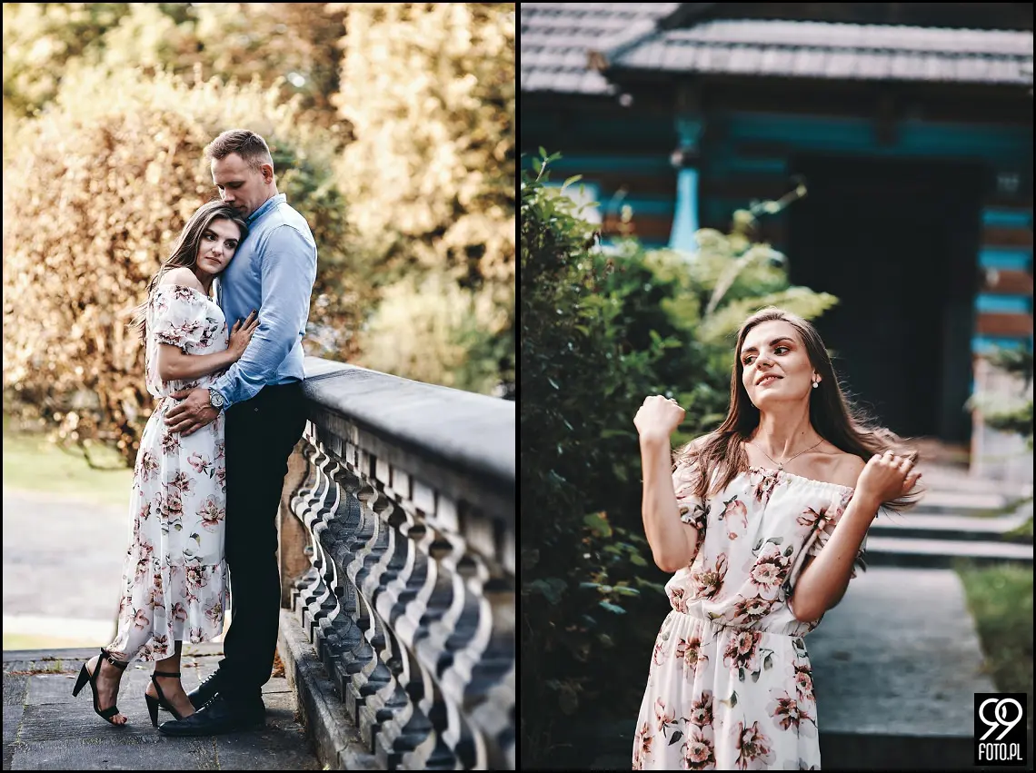 sesja narzeczeńska Kraków, Park Mogilany, Opactwo Benedyktynów Tyniec, Opactwo Tynieckie