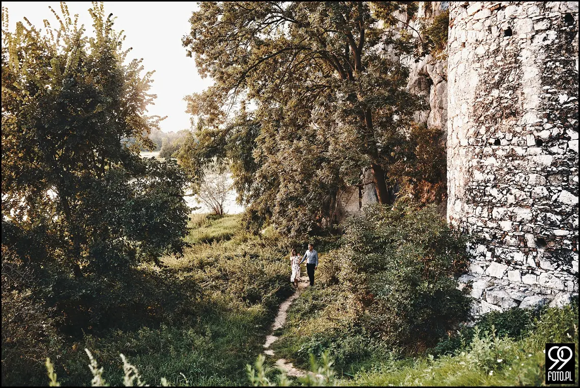 sesja narzeczeńska Kraków, Park Mogilany, Opactwo Benedyktynów Tyniec, Opactwo Tynieckie