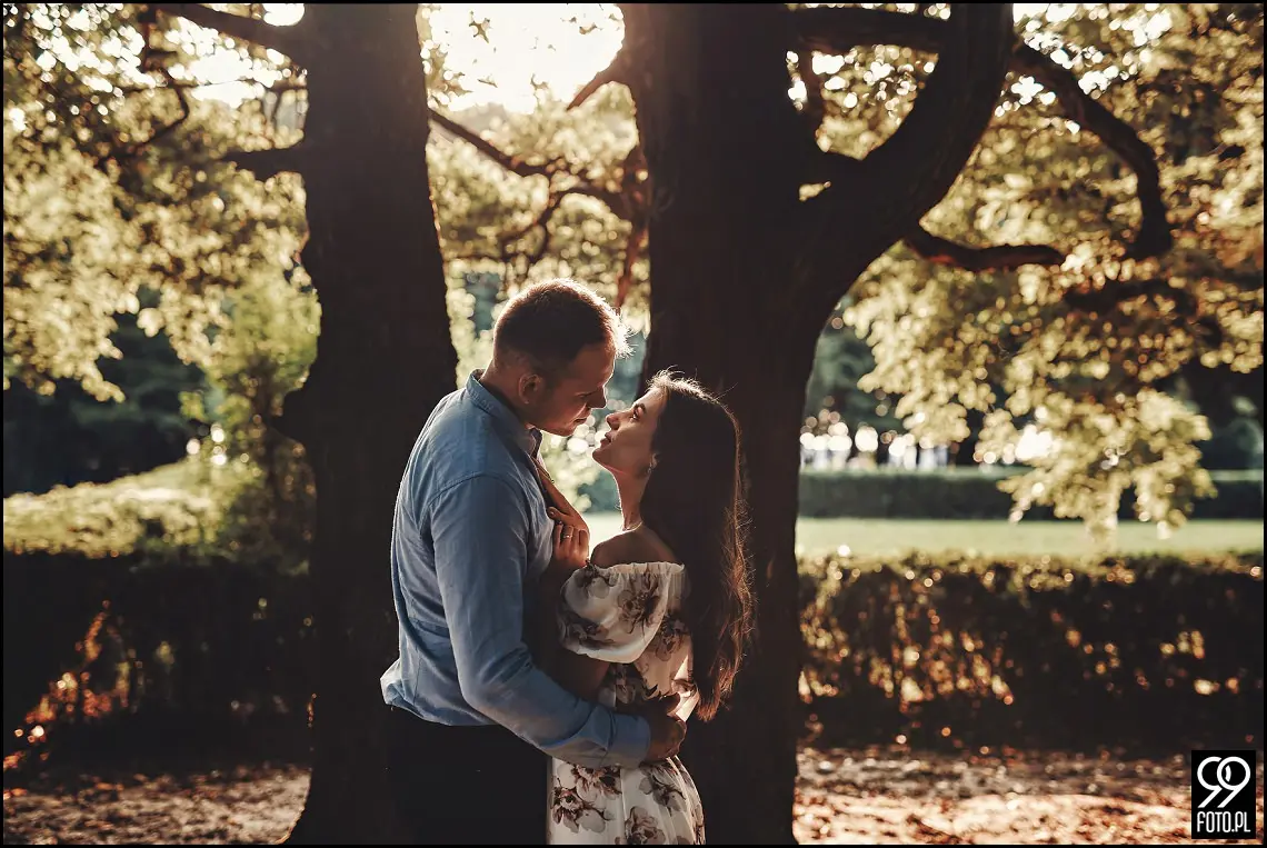 sesja narzeczeńska Kraków, Park Mogilany, Opactwo Benedyktynów Tyniec, Opactwo Tynieckie