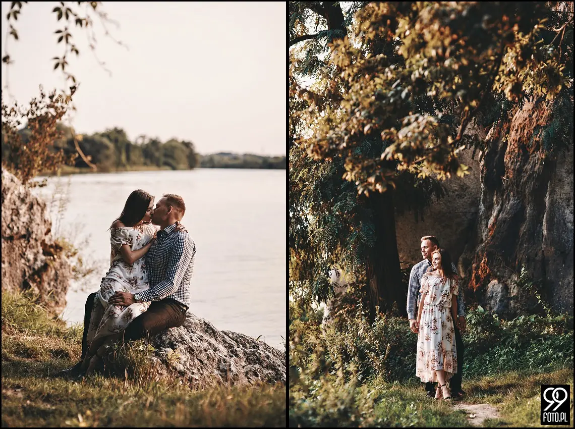 sesja narzeczeńska Kraków, Park Mogilany, Opactwo Benedyktynów Tyniec, Opactwo Tynieckie