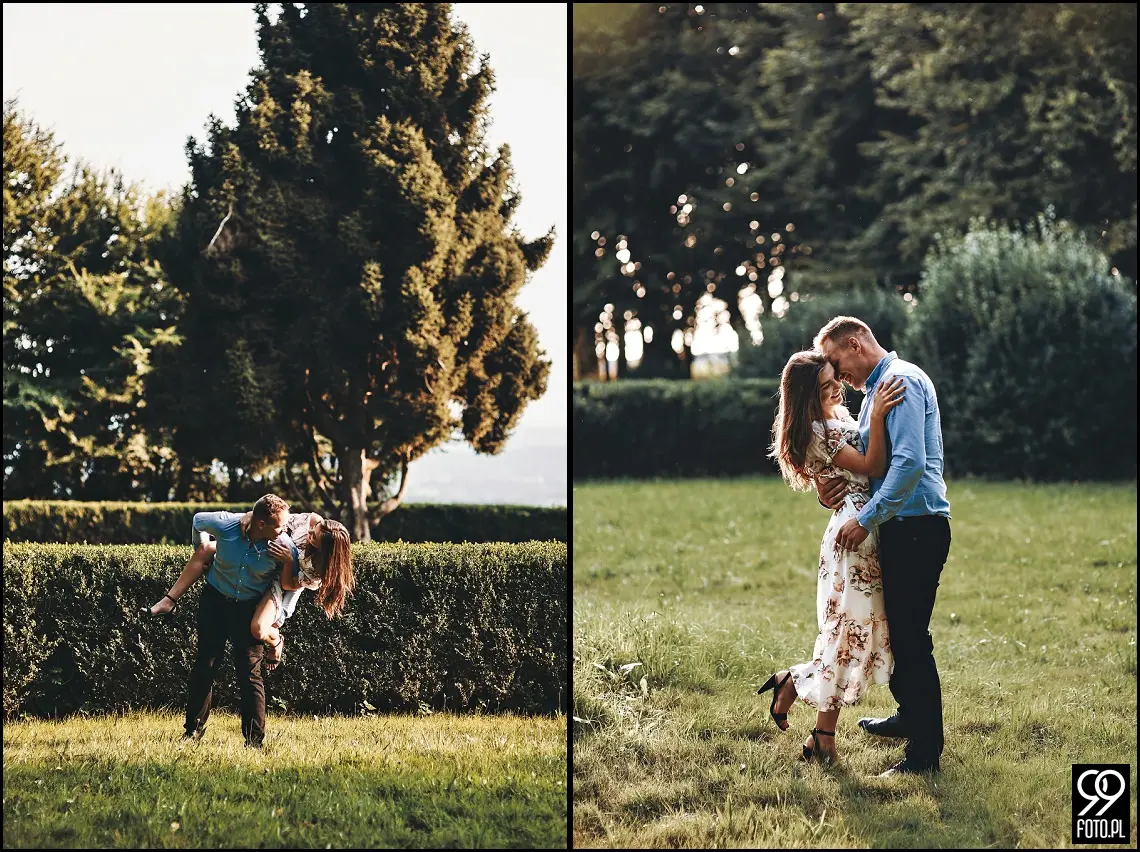 sesja narzeczeńska Kraków, Park Mogilany, Opactwo Benedyktynów Tyniec, Opactwo Tynieckie