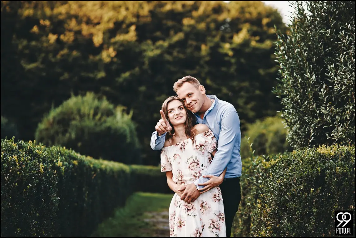 sesja narzeczeńska Kraków, Park Mogilany, Opactwo Benedyktynów Tyniec, Opactwo Tynieckie