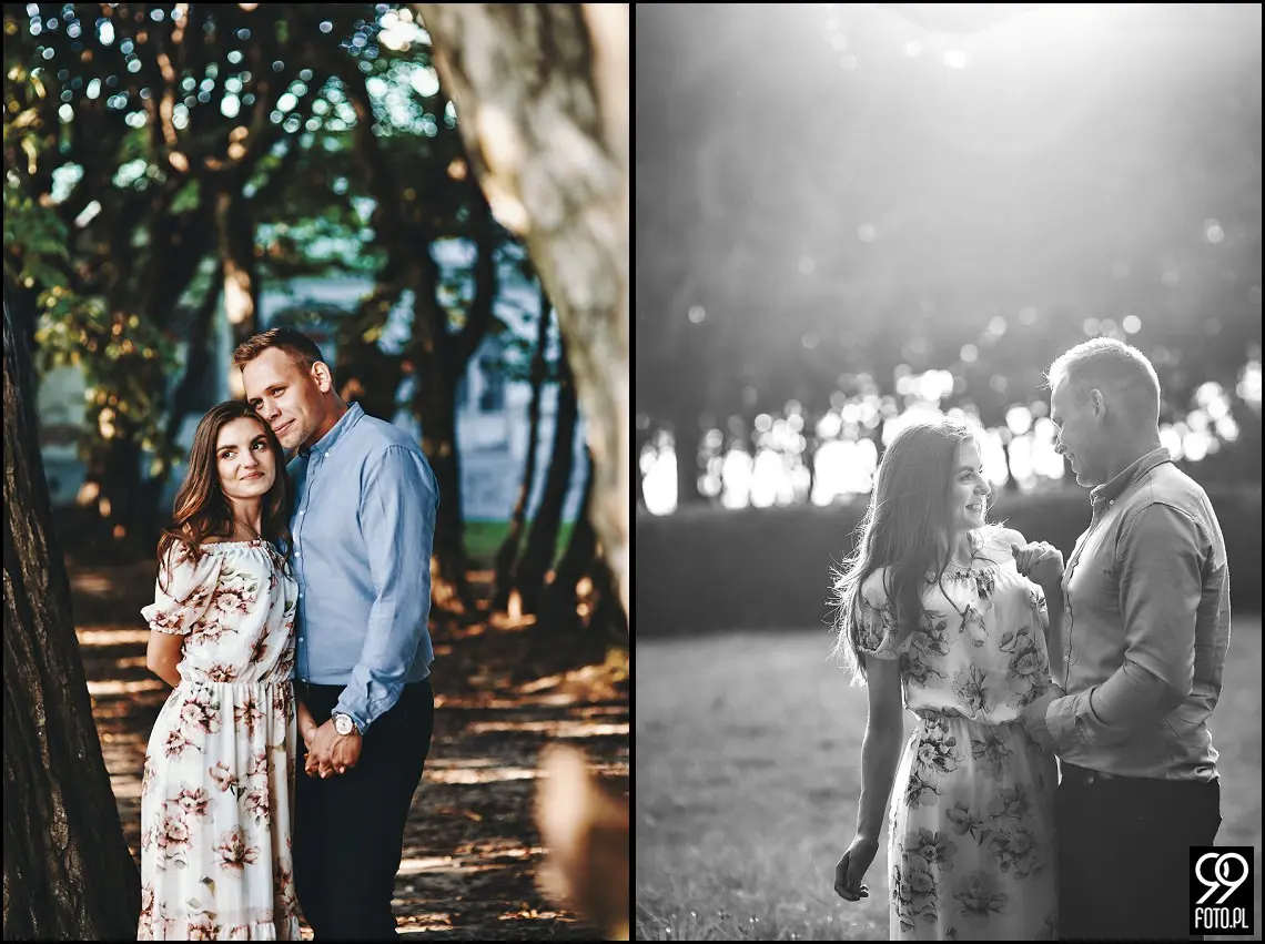 sesja narzeczeńska Kraków, Park Mogilany, Opactwo Benedyktynów Tyniec, Opactwo Tynieckie