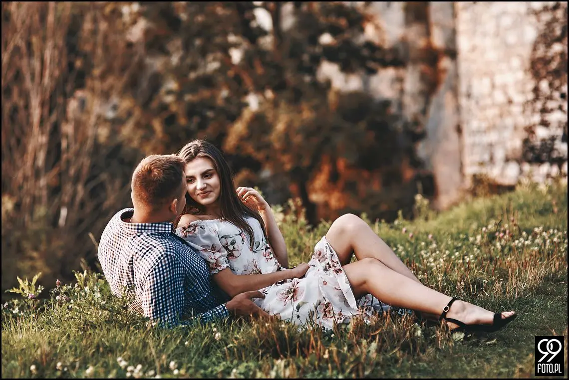 sesja narzeczeńska Kraków, Park Mogilany, Opactwo Benedyktynów Tyniec, Opactwo Tynieckie