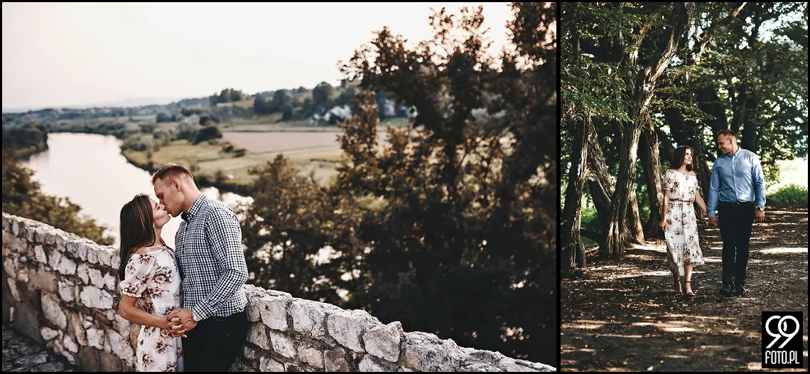 sesja narzeczeńska Kraków, Park Mogilany, Opactwo Benedyktynów Tyniec, Opactwo Tynieckie