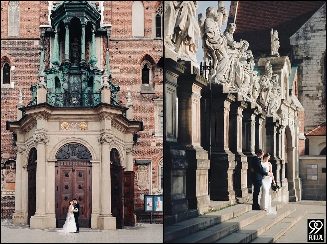 plener ślubny w czasie epidemii koronawirusa, sesja zdjęciowa na rynku w Krakowie