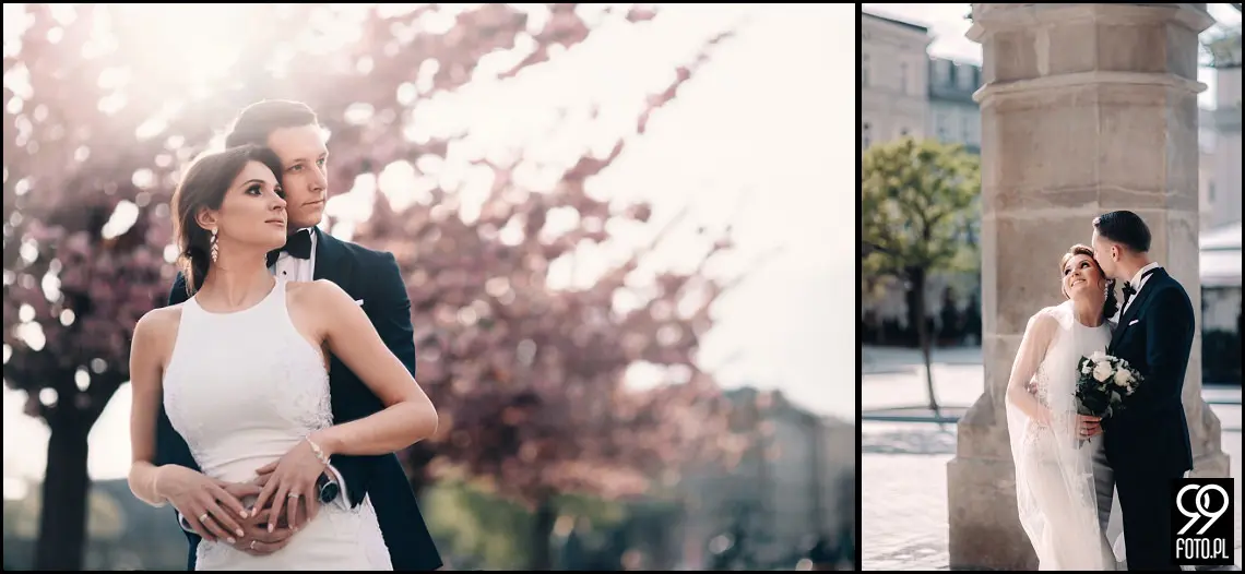 plener ślubny w czasie epidemii koronawirusa, sesja zdjęciowa na rynku w Krakowie