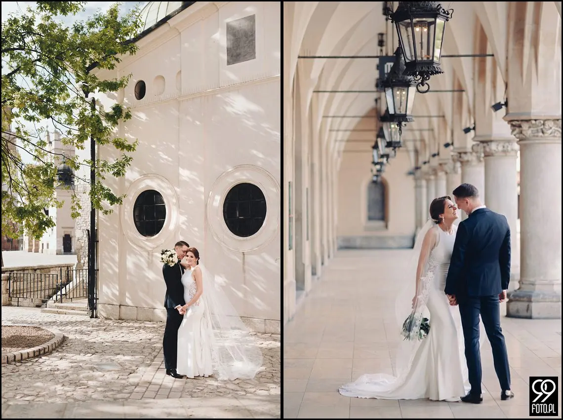 plener ślubny w czasie epidemii koronawirusa, sesja zdjęciowa na rynku w Krakowie