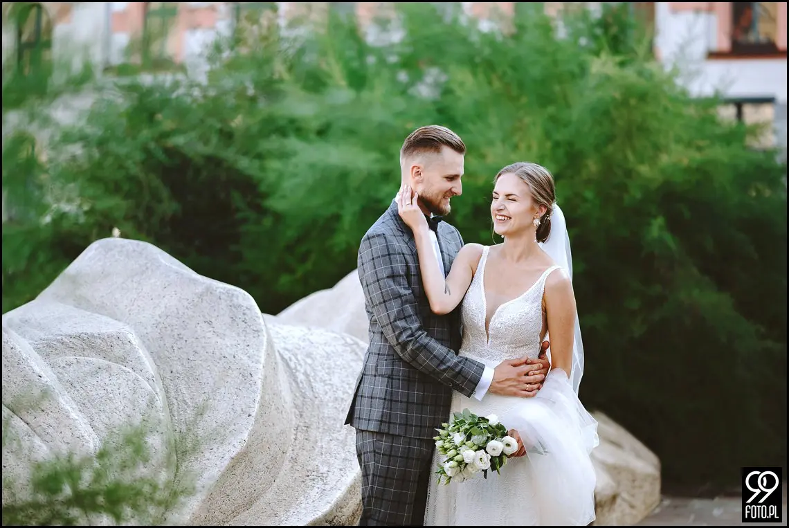 Sesja ślubna w Krakowie, Plener ślubny Sukiennice, Sky Bar Hotel Stary, Bulwary Wiślane