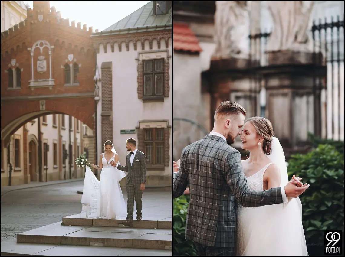 Sesja ślubna w Krakowie, Plener ślubny Sukiennice, Sky Bar Hotel Stary, Bulwary Wiślane