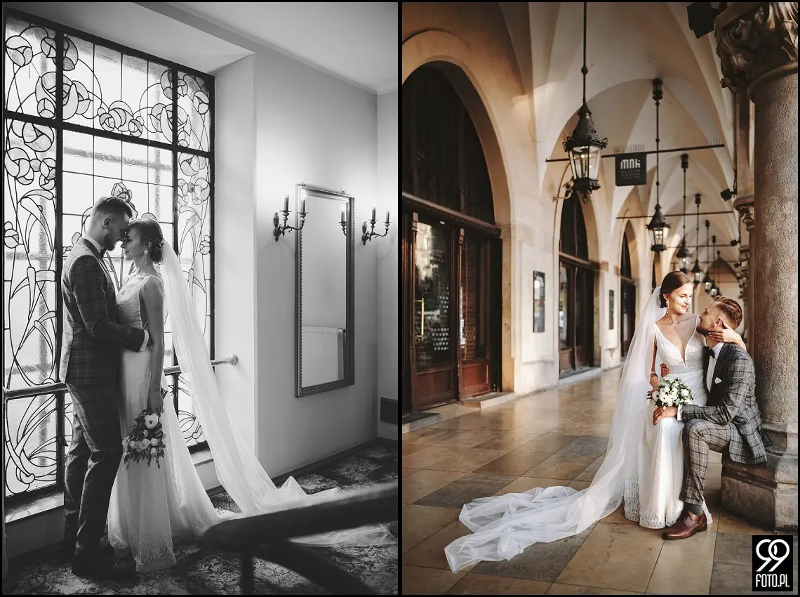 Sesja ślubna w Krakowie, Plener ślubny Sukiennice, Sky Bar Hotel Stary, Bulwary Wiślane