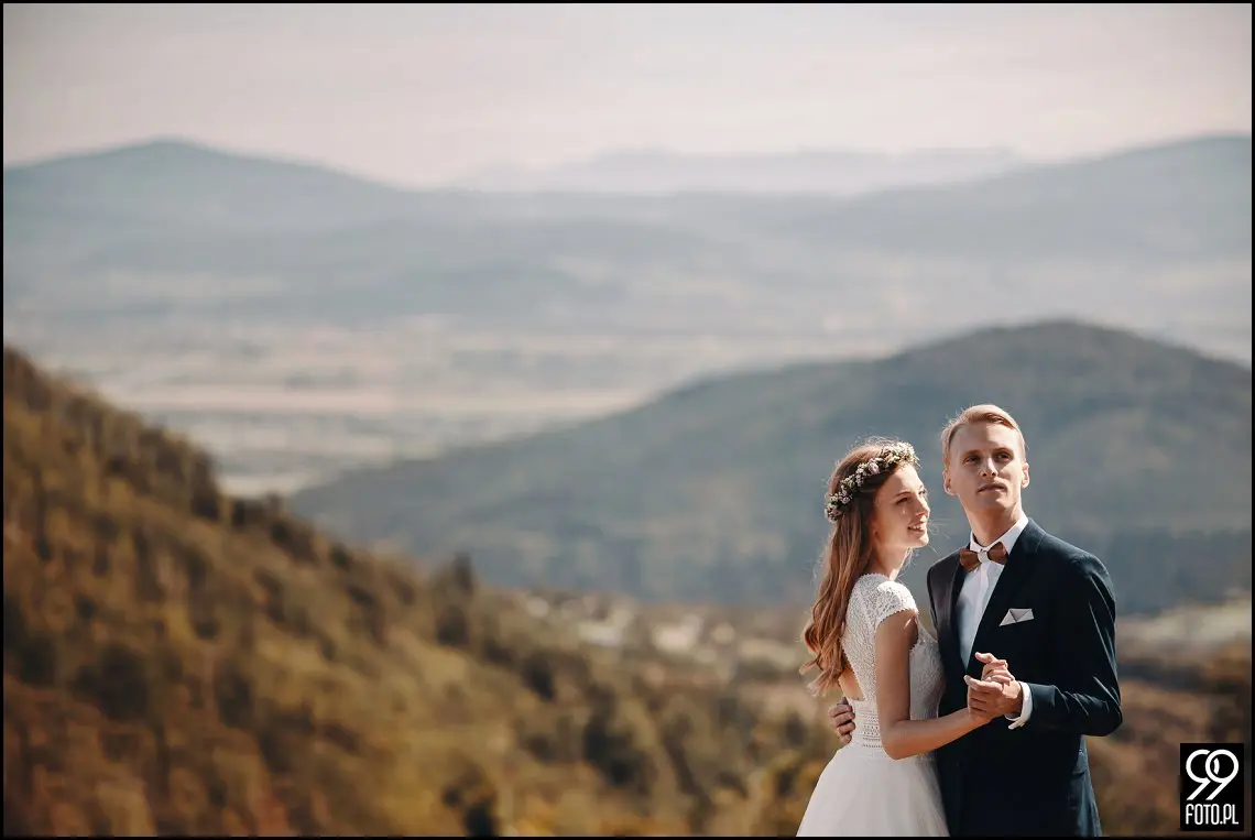 Plener ślubny w Beskidach, sesja ślubna w Beskidzie Śląskim, Szyndzielnia, Klimczok