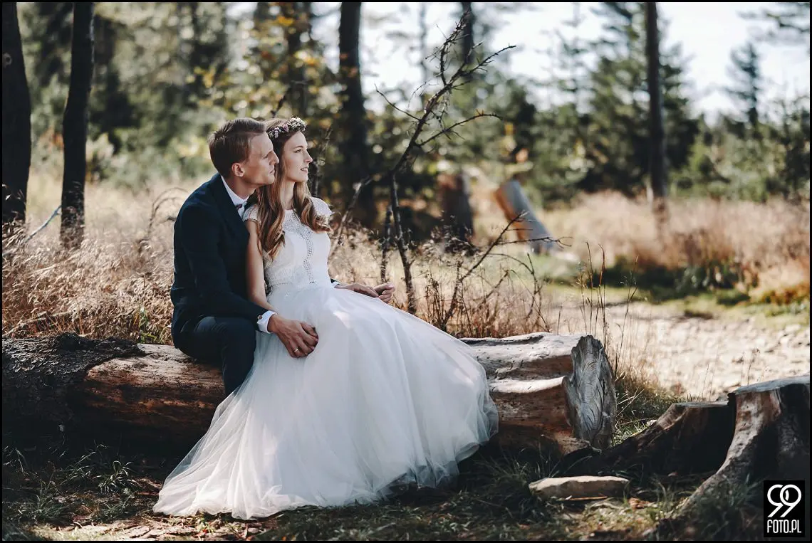 Plener ślubny w Beskidach, sesja ślubna w Beskidzie Śląskim, Szyndzielnia, Klimczok