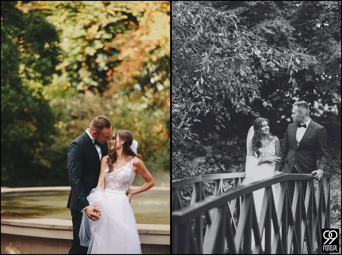 plener ślubny w Ogrodzie Botanicznym, zakochani w Krakowie, ślubna sesja zdjęciowa jesienią