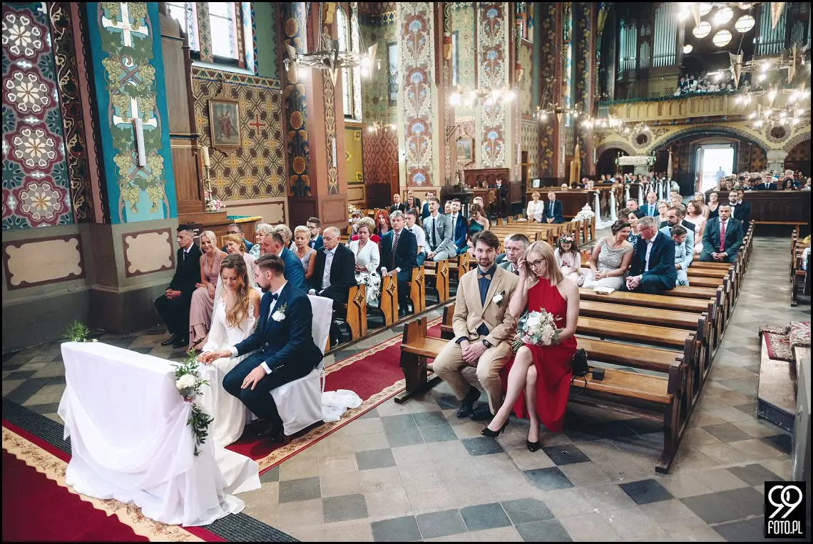 fotograf na wesele Rabka Zdrój, kościół św. Marii Magdaleny w Rabce, sala weselna Kabanos w Spytkowicach