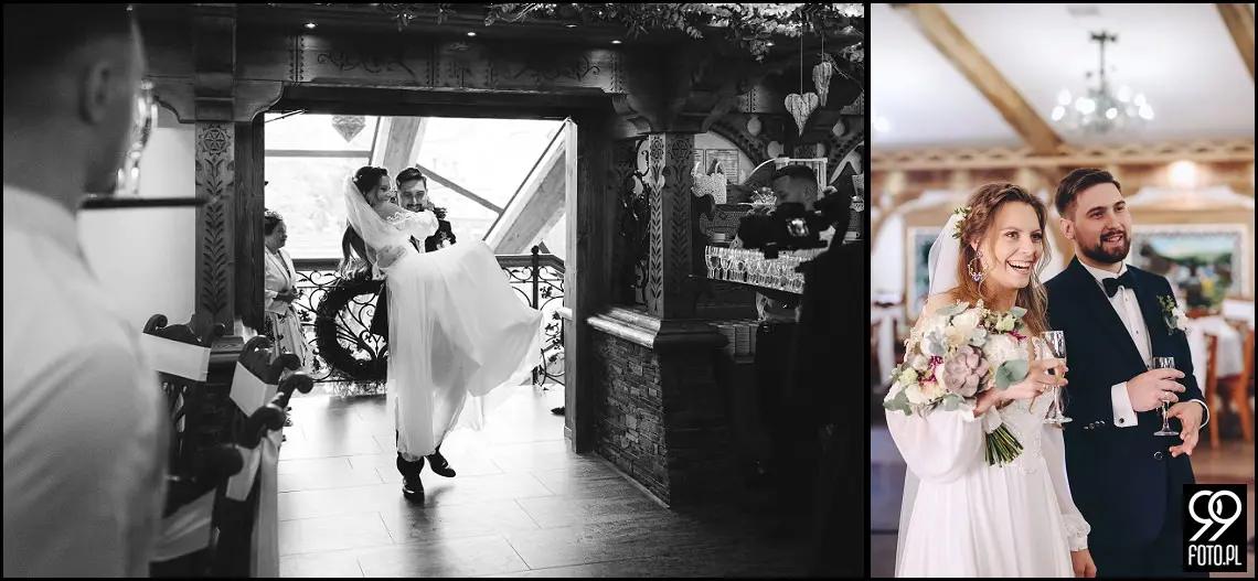 fotograf na wesele Rabka Zdrój, kościół św. Marii Magdaleny w Rabce, sala weselna Kabanos w Spytkowicach