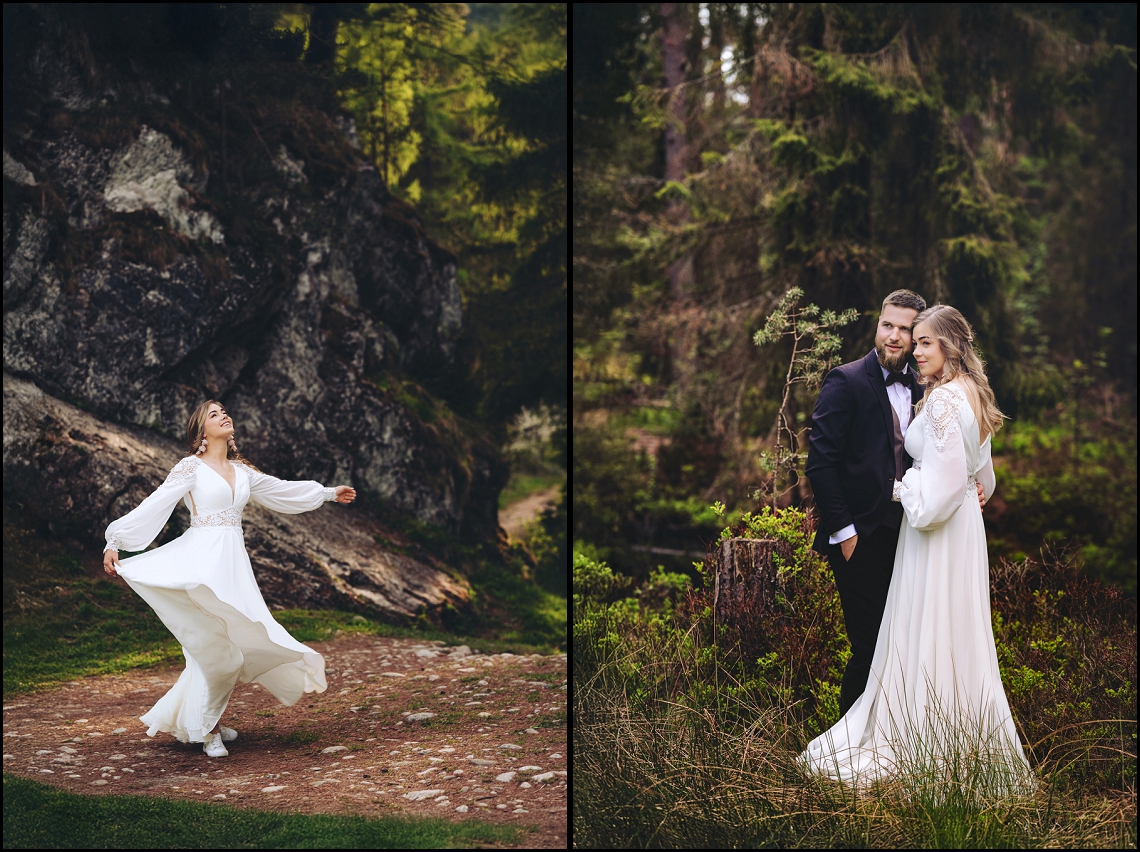 plener ślubny w górach, bór nad czerwonym